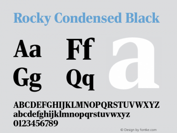 RockyCond Black Version 1.0 Font Sample