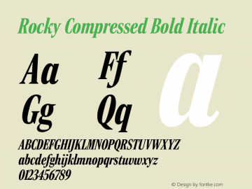 RockyComp BoldItalic Version 1.0 Font Sample