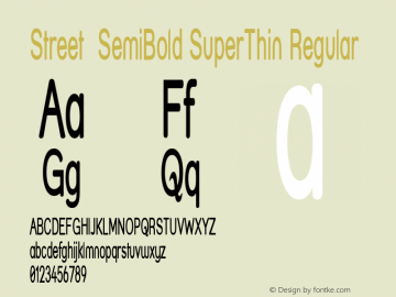 Street  SemiBold SuperThin Regular 1.0图片样张