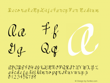 DecorateMyLifeFancyPen Medium Version 001.000 Font Sample