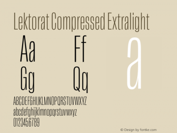 Lektorat Compressed Extralight Version 1.001;hotconv 1.0.116;makeotfexe 2.5.65601 Font Sample