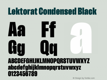 Lektorat Condensed Black Version 1.001;hotconv 1.0.116;makeotfexe 2.5.65601图片样张