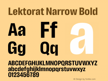 Lektorat Narrow Bold Version 1.001;hotconv 1.0.116;makeotfexe 2.5.65601 Font Sample