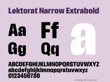 Lektorat Narrow Extrabold Version 1.001;hotconv 1.0.116;makeotfexe 2.5.65601 Font Sample