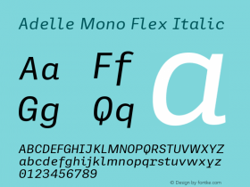 Adelle Mono Flex Italic Version 1.001;hotconv 1.0.114;makeotfexe 2.5.65599图片样张