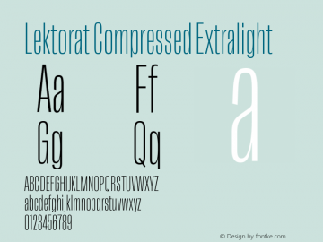 Lektorat Compressed Extralight Version 1.001;hotconv 1.0.116;makeotfexe 2.5.65601 Font Sample