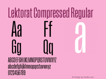Lektorat Compressed Regular Version 1.001;hotconv 1.0.116;makeotfexe 2.5.65601 Font Sample