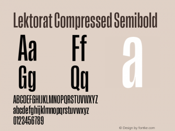 Lektorat Compressed Semibold Version 1.001;hotconv 1.0.116;makeotfexe 2.5.65601 Font Sample