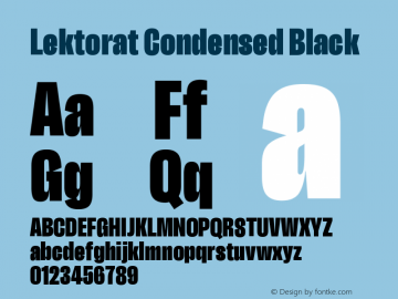 Lektorat Condensed Black Version 1.001;hotconv 1.0.116;makeotfexe 2.5.65601 Font Sample