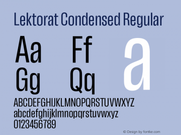 Lektorat Condensed Regular Version 1.001;hotconv 1.0.116;makeotfexe 2.5.65601 Font Sample