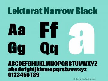 Lektorat Narrow Black Version 1.001;hotconv 1.0.116;makeotfexe 2.5.65601 Font Sample