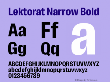 Lektorat Narrow Bold Version 1.001;hotconv 1.0.116;makeotfexe 2.5.65601 Font Sample
