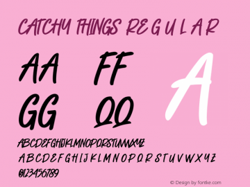 CATCHY THINGS Version 1.00;December 9, 2020;FontCreator 12.0.0.2567 64-bit Font Sample