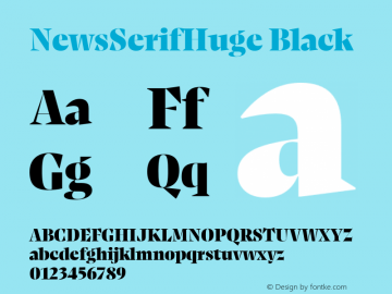 NewsSerifHuge Black Version 1.000 Font Sample