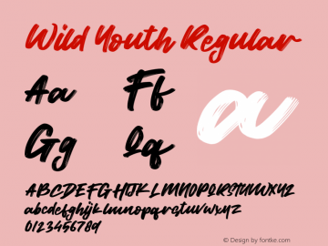 Wild Youth Version 1.00;July 14, 2020;FontCreator 12.0.0.2567 64-bit图片样张