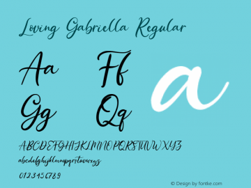 Loving Gabriella Version 1.00;August 25, 2020;FontCreator 12.0.0.2563 64-bit图片样张