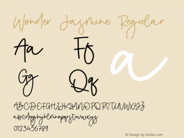 Wonder Jasmine Version 1.00;September 7, 2020;FontCreator 11.5.0.2430 64-bit Font Sample