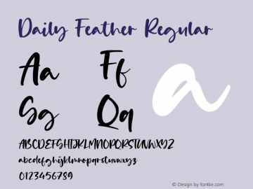 Daily Feather Version 1.00;September 18, 2020;FontCreator 11.5.0.2430 64-bit Font Sample