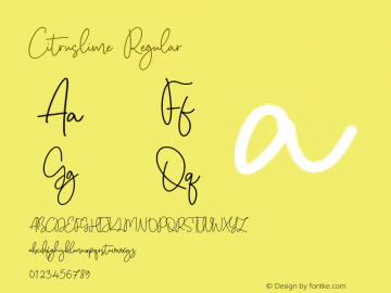 Citruslime Version 1.00;September 28, 2020;FontCreator 11.5.0.2430 64-bit Font Sample