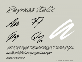 Raynoss Italic Version 1.00;September 30, 2020;FontCreator 12.0.0.2563 64-bit图片样张
