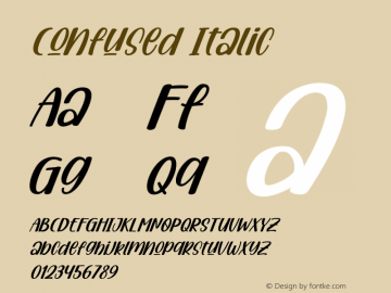 Confused Italic Version 1.00;September 30, 2020;FontCreator 12.0.0.2563 64-bit Font Sample