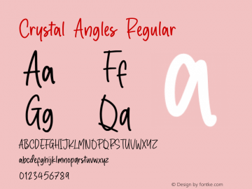 Crystal Angles Version 1.00;October 1, 2020;FontCreator 11.5.0.2430 64-bit图片样张