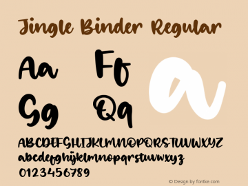 Jingle Binder Version 1.00;October 2, 2020;FontCreator 11.5.0.2430 64-bit图片样张