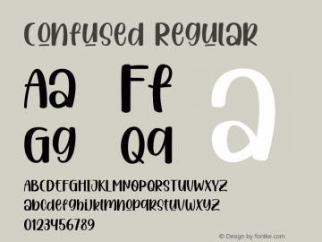 Confused Version 1.00;September 30, 2020;FontCreator 12.0.0.2563 64-bit Font Sample