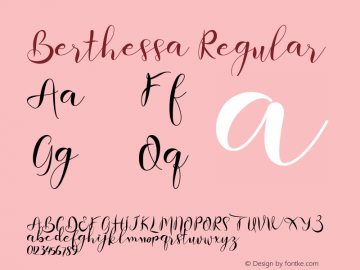 Berthessa Version 1.00;October 4, 2020;FontCreator 11.5.0.2430 64-bit图片样张