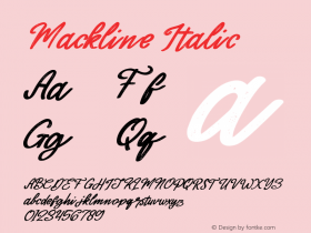 Mackline Italic Version 1.00;October 8, 2020;FontCreator 12.0.0.2563 64-bit图片样张