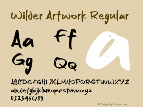 Wilder Artwork Version 1.00;October 9, 2020;FontCreator 12.0.0.2567 64-bit图片样张