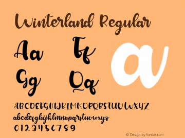 Winterland Version 1.00;October 10, 2020;FontCreator 12.0.0.2545 64-bit Font Sample