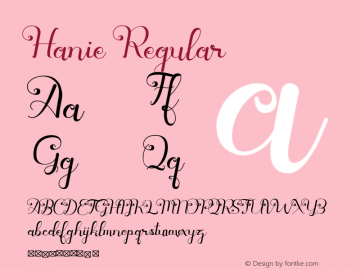 Hanie Version 1.006;Fontself Maker 3.5.0 Font Sample