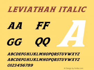 Leviathan Italic Version 1.00;October 12, 2020;FontCreator 12.0.0.2563 64-bit图片样张