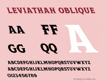 Leviathan Oblique Version 1.00;October 12, 2020;FontCreator 12.0.0.2563 64-bit Font Sample