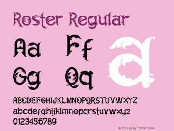Roster Version 1.00;October 8, 2020;FontCreator 13.0.0.2681 64-bit图片样张