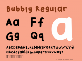 Bubbly Regular Version 001.001 Font Sample