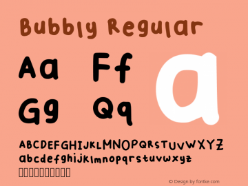 Bubbly Regular Version 001.001 Font Sample