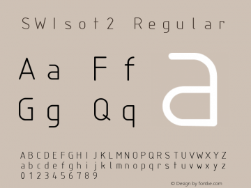 SWIsot2 Regular Macromedia Fontographer 4.1 09/13/01 Font Sample