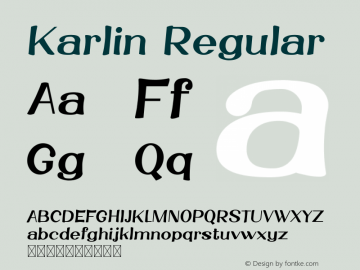 Karlin Version 1.009;Fontself Maker 3.5.2 Font Sample