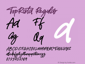 TopRista Version 1.00;October 13, 2020;FontCreator 13.0.0.2683 64-bit Font Sample