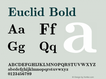 Euclid Bold February 1999; version 1.5 Font Sample