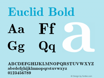 Euclid Bold February 1999; version 1.5 Font Sample