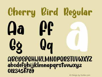 Cherry Bird Version 1.00;December 15, 2020;FontCreator 13.0.0.2681 64-bit图片样张