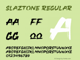 Slaztone Version 1.00;October 20, 2020;FontCreator 13.0.0.2683 64-bit图片样张