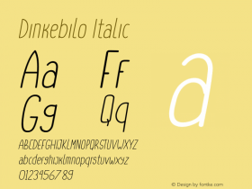 Dinkebilo Italic Version 1.003;Fontself Maker 3.5.4图片样张