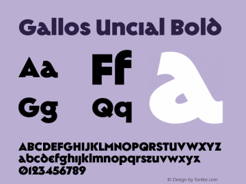 Gallos Uncial Heavy Version 1.000;hotconv 1.0.109;makeotfexe 2.5.65596图片样张