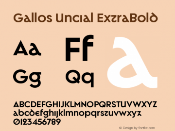 Gallos Uncial ExtraBold Version 1.000 Font Sample