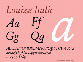 Louize-Italic Version 1.000 Font Sample