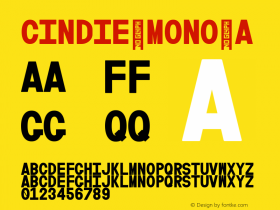 Cindie Mono A Version 2.000 Font Sample